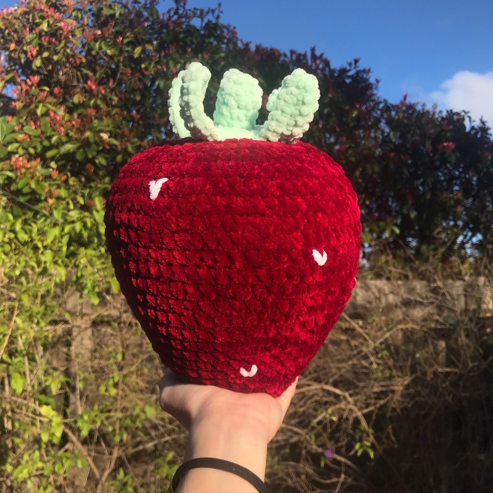 crochet strawberry plush